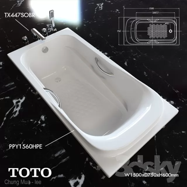 3DSKYFREE – BATHROOM - BATHTUB 3DS MAX MODELS