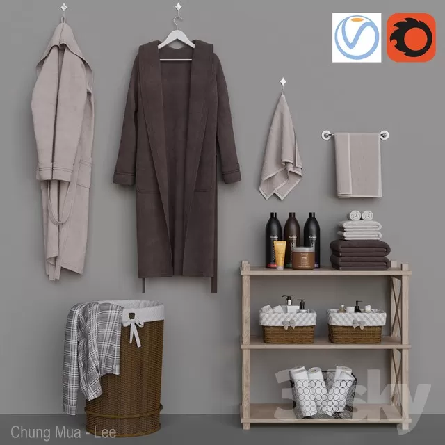 3DSKYFREE – BATHROOM - DECOR 3DS MAX MODELS