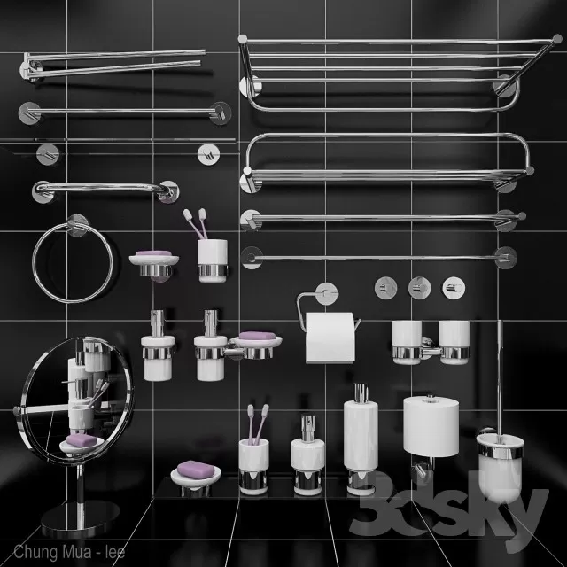 3DSKYFREE – BATHROOM - DECOR 3DS MAX MODELS