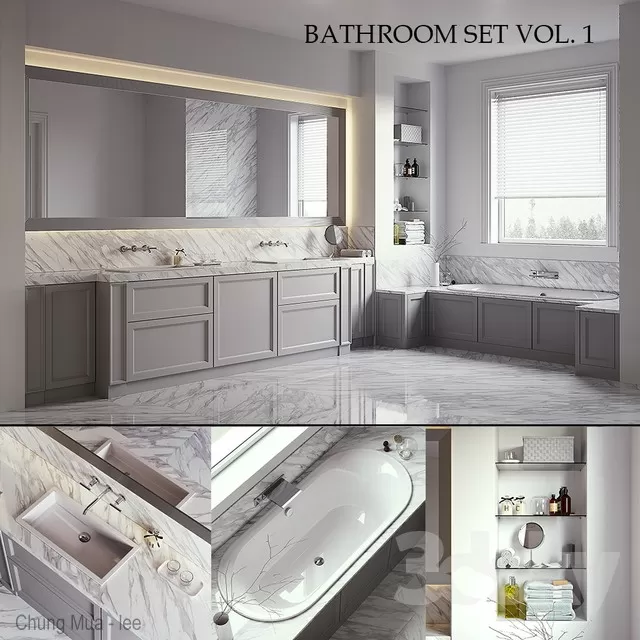 3DSKYFREE – BATHROOM - DECOR 3DS MAX MODELS