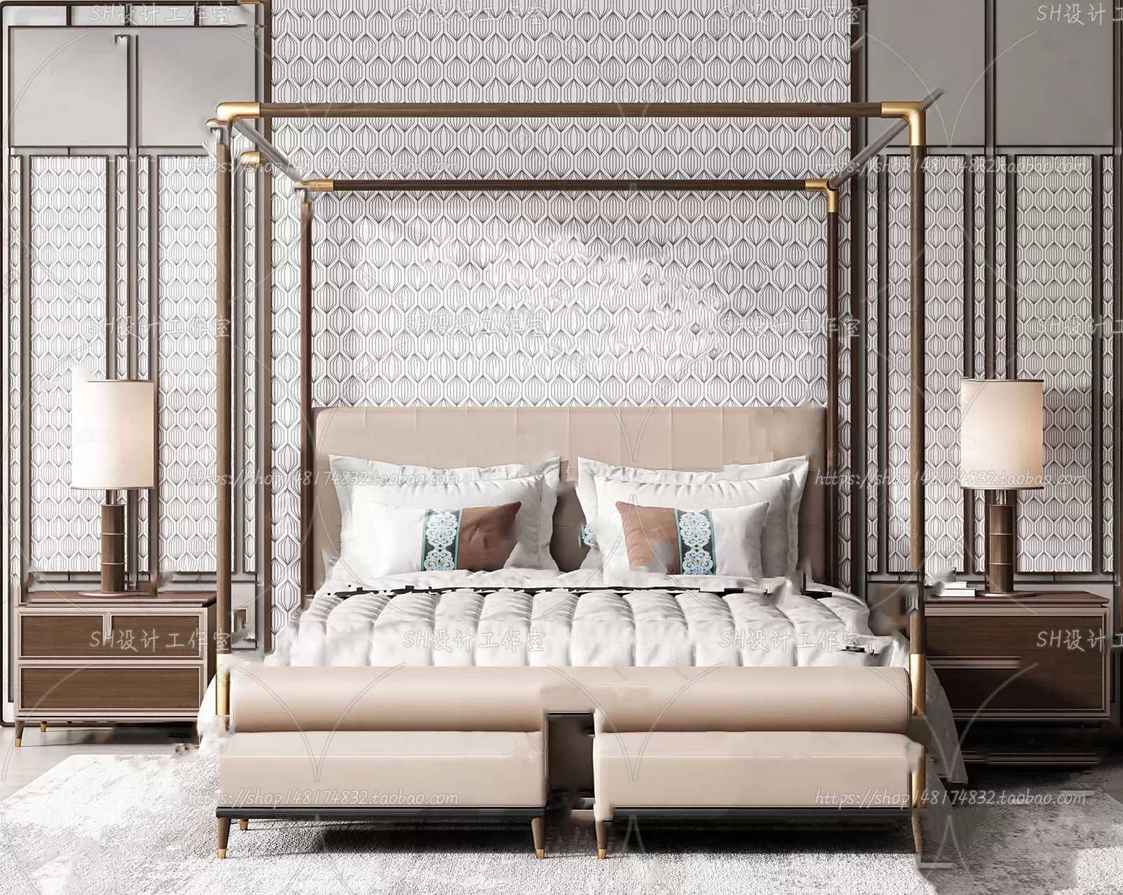 3DSKYFREE – BED 3DS MAX MODELS