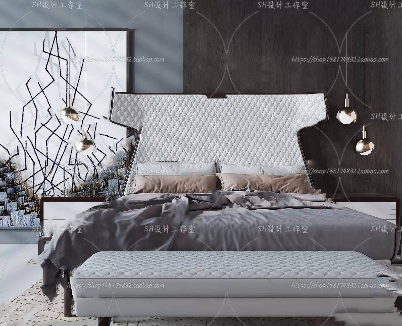 3DSKYFREE – BED 3DS MAX MODELS