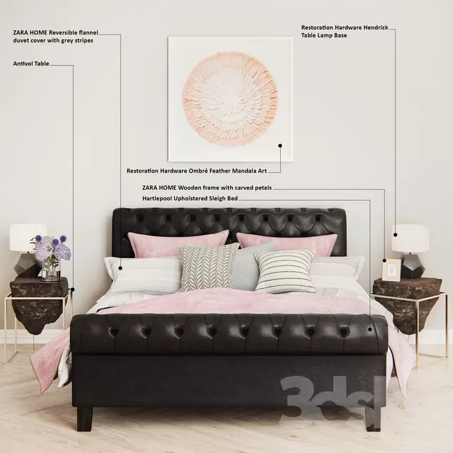 3DSKYFREE – BED 3DS MAX MODELS