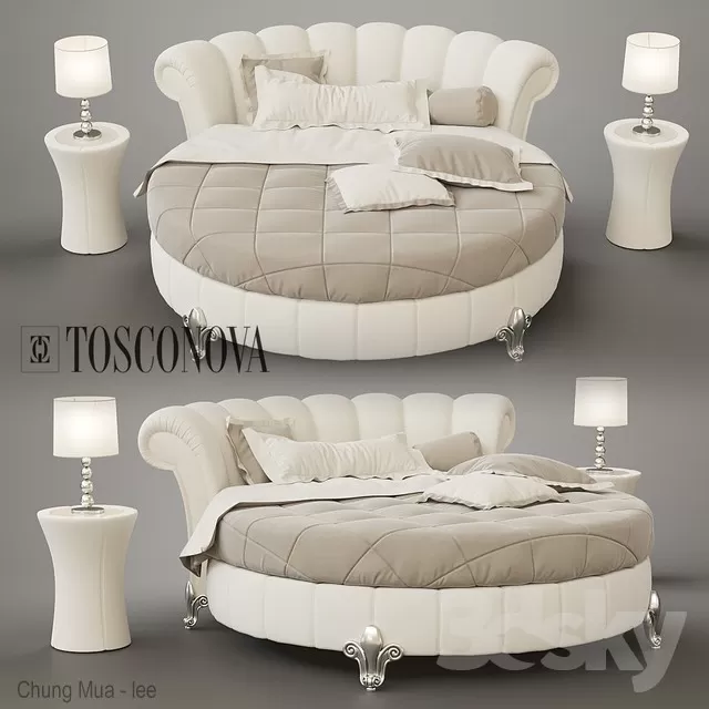 3DSKYFREE – BED - CIRCLE 3DS MAX MODELS