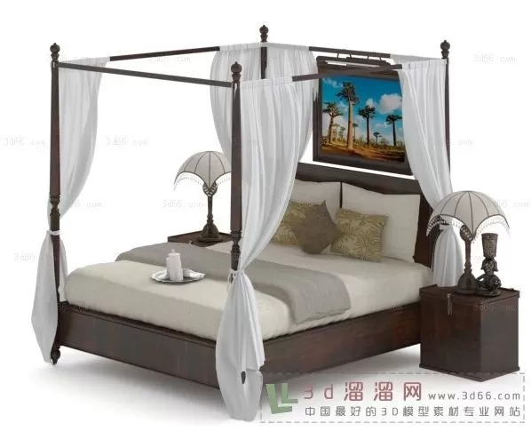 3DSKYFREE – BED - INDOCHINE 3DS MAX MODELS