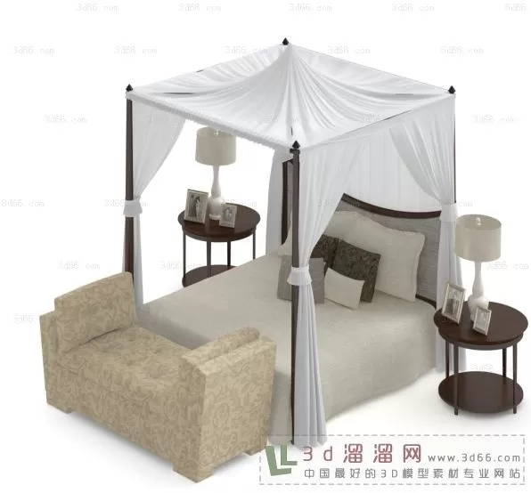 3DSKYFREE – BED - INDOCHINE 3DS MAX MODELS