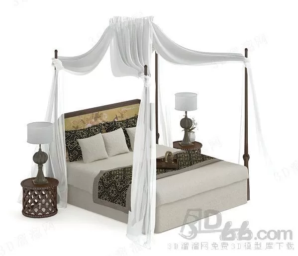 3DSKYFREE – BED - INDOCHINE 3DS MAX MODELS