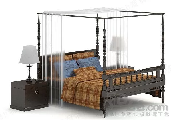 3DSKYFREE – BED - INDOCHINE 3DS MAX MODELS
