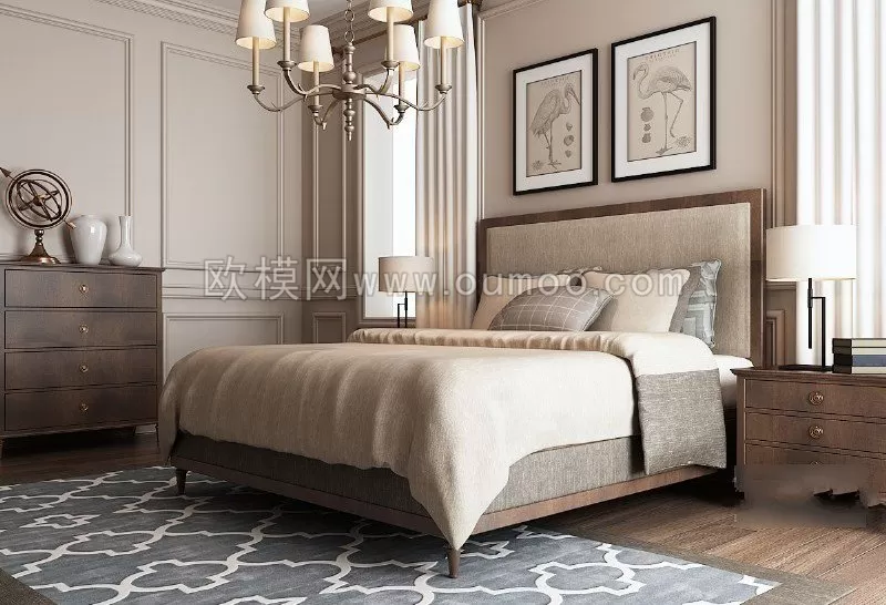 3DSKYFREE – BED - INDOCHINE 3DS MAX MODELS