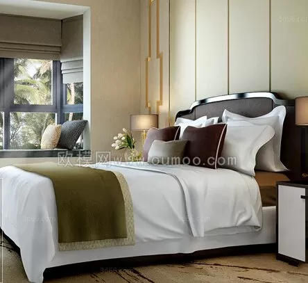 3DSKYFREE – BED - INDOCHINE 3DS MAX MODELS