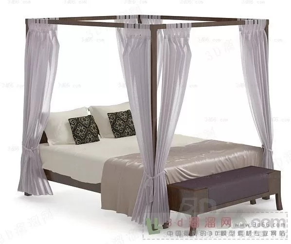 3DSKYFREE – BED - INDOCHINE 3DS MAX MODELS