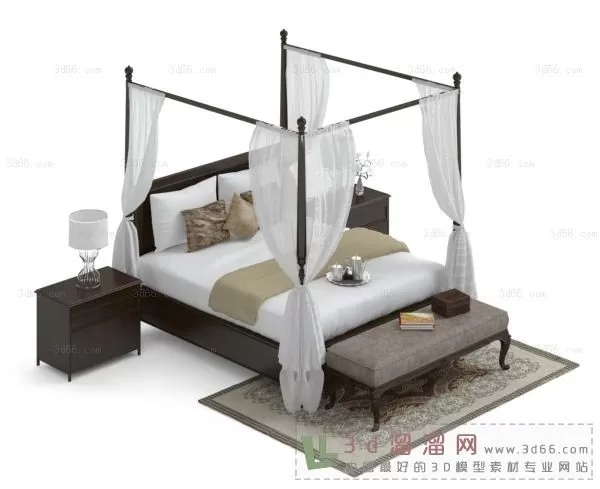 3DSKYFREE – BED - INDOCHINE 3DS MAX MODELS