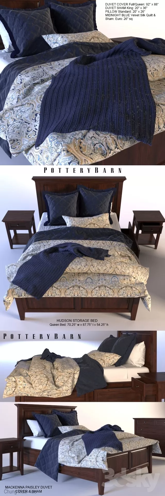 3DSKYFREE – BED - NATURAL WOOD 3DS MAX MODELS