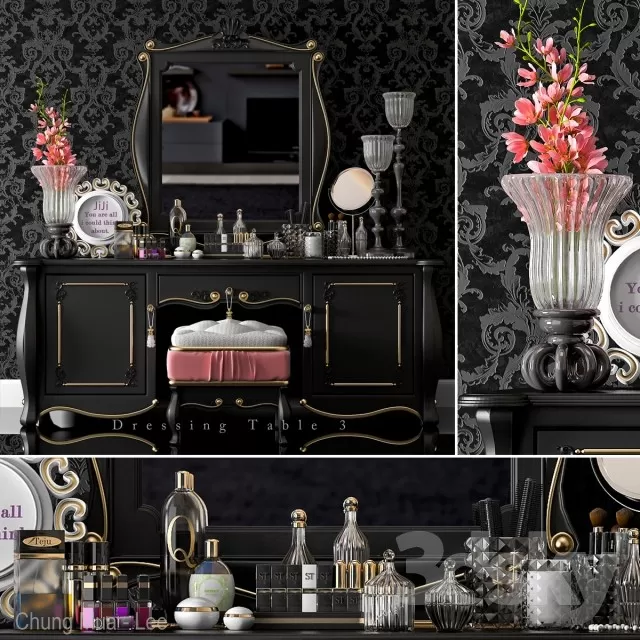 3DSKYFREE – BEDROOM - DRESSING TABLE 3DS MAX MODELS