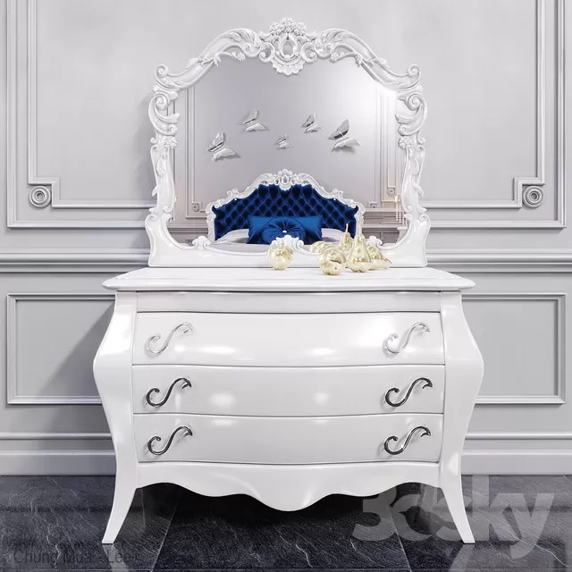 3DSKYFREE – BEDROOM - DRESSING TABLE 3DS MAX MODELS