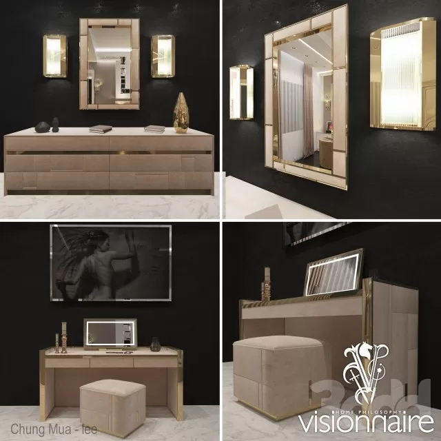 3DSKYFREE – BEDROOM - DRESSING TABLE 3DS MAX MODELS