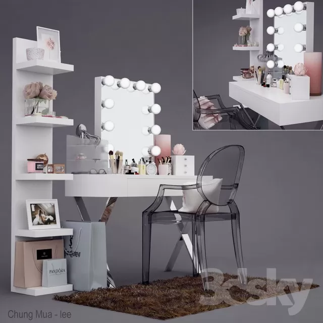 3DSKYFREE – BEDROOM - DRESSING TABLE 3DS MAX MODELS