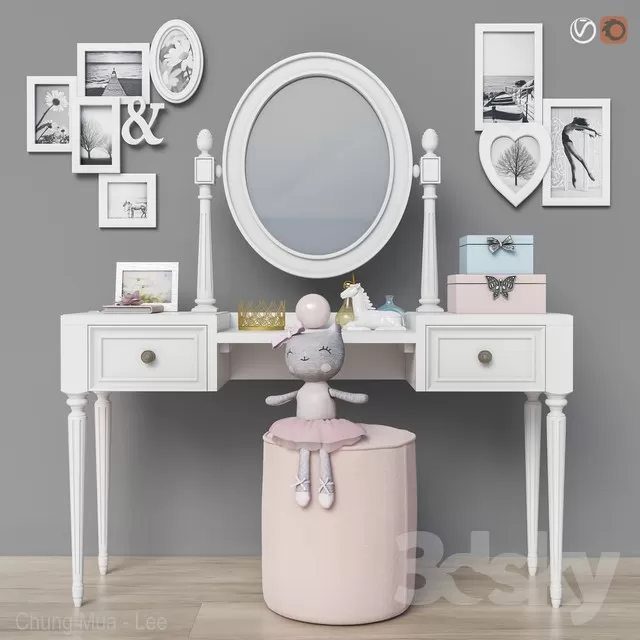 3DSKYFREE – BEDROOM - DRESSING TABLE 3DS MAX MODELS