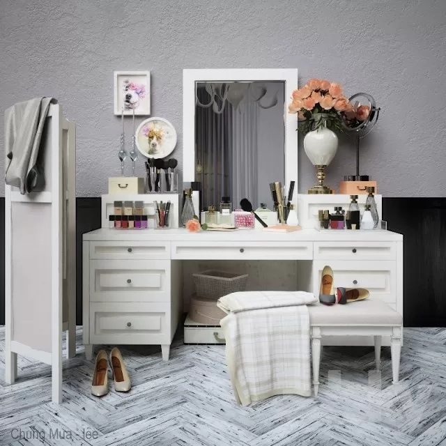 3DSKYFREE – BEDROOM - DRESSING TABLE 3DS MAX MODELS