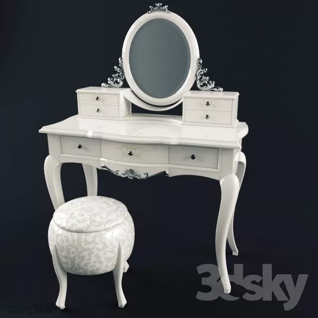 3DSKYFREE – BEDROOM - DRESSING TABLE 3DS MAX MODELS