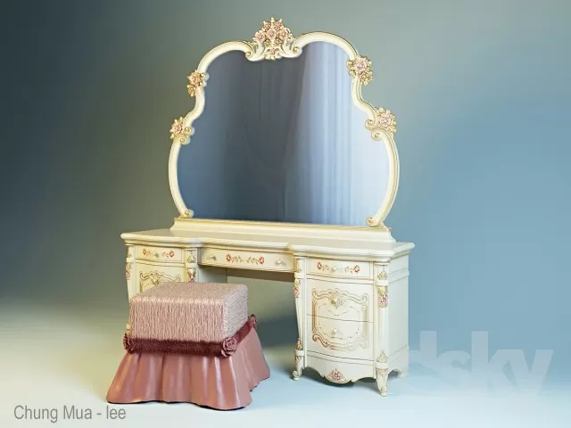 3DSKYFREE – BEDROOM - DRESSING TABLE 3DS MAX MODELS
