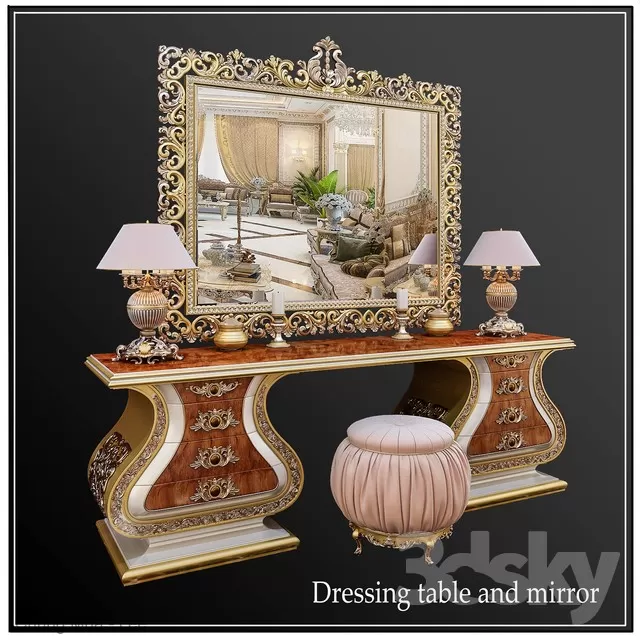 3DSKYFREE – BEDROOM - DRESSING TABLE 3DS MAX MODELS