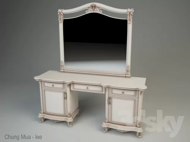 3DSKYFREE – BEDROOM - DRESSING TABLE 3DS MAX MODELS