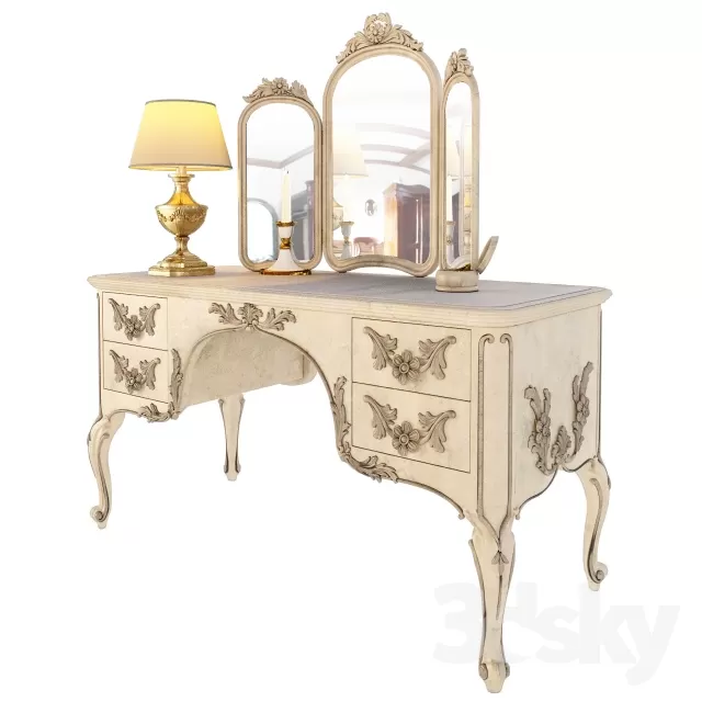 3DSKYFREE – BEDROOM - DRESSING TABLE 3DS MAX MODELS