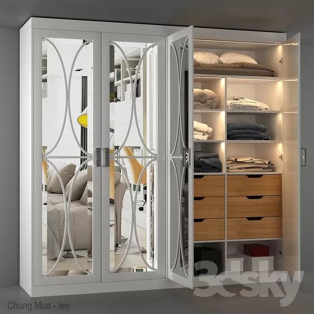 3DSKYFREE – BEDROOM - WARDROBE 3DS MAX MODELS