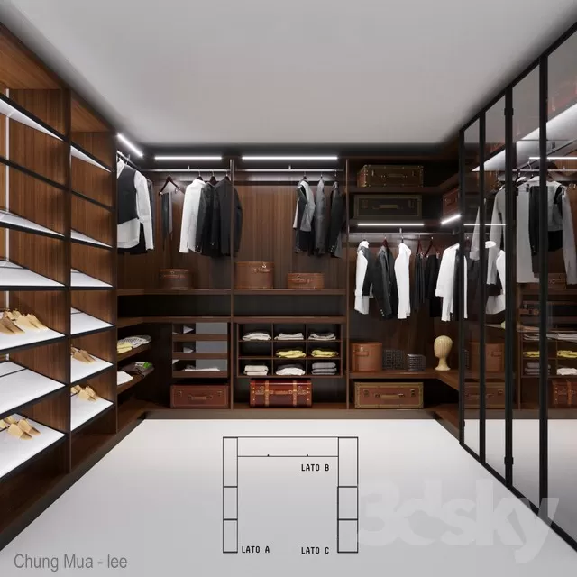 3DSKYFREE – BEDROOM - WARDROBE 3DS MAX MODELS
