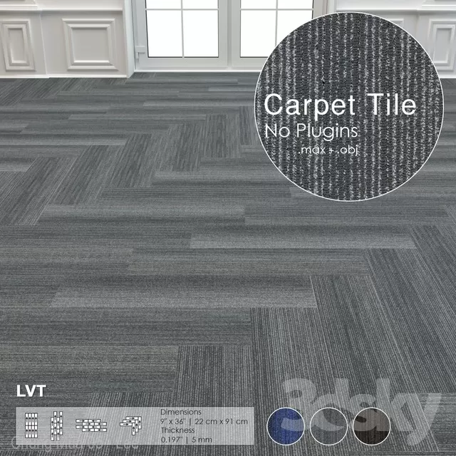 3DSKYFREE – CARPET - OFFICE 3DS MAX MODELS