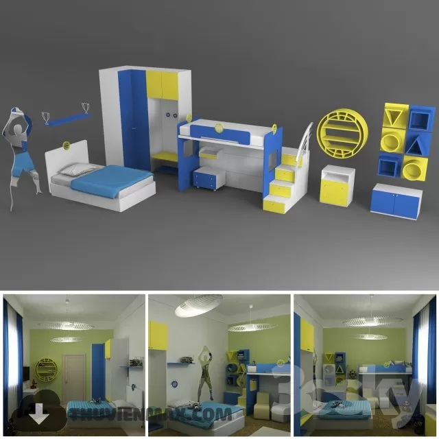 3DSKYFREE – CHILDROOM 3DS MAX MODELS
