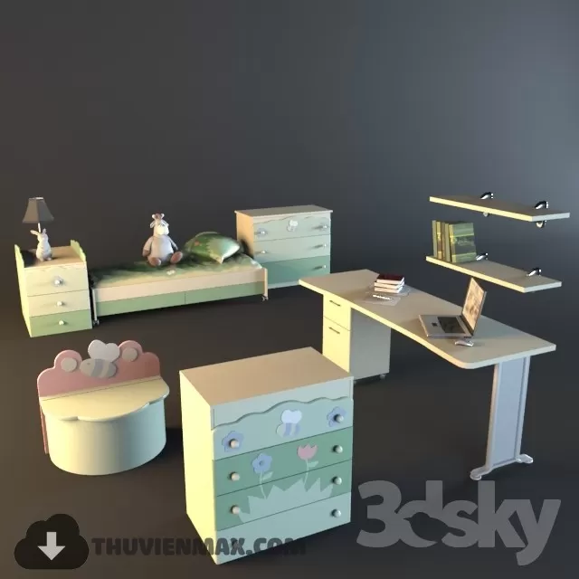 3DSKYFREE – CHILDROOM 3DS MAX MODELS