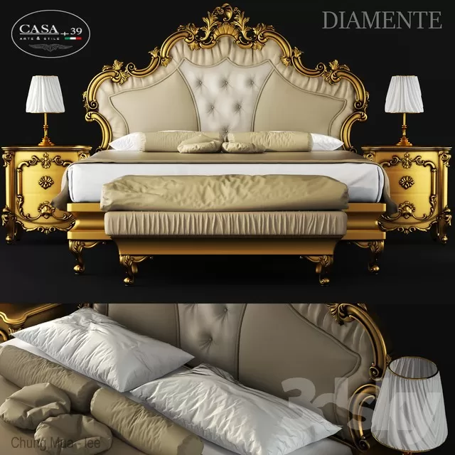 3DSKYFREE – CLASSIC - BED 3DS MAX MODELS