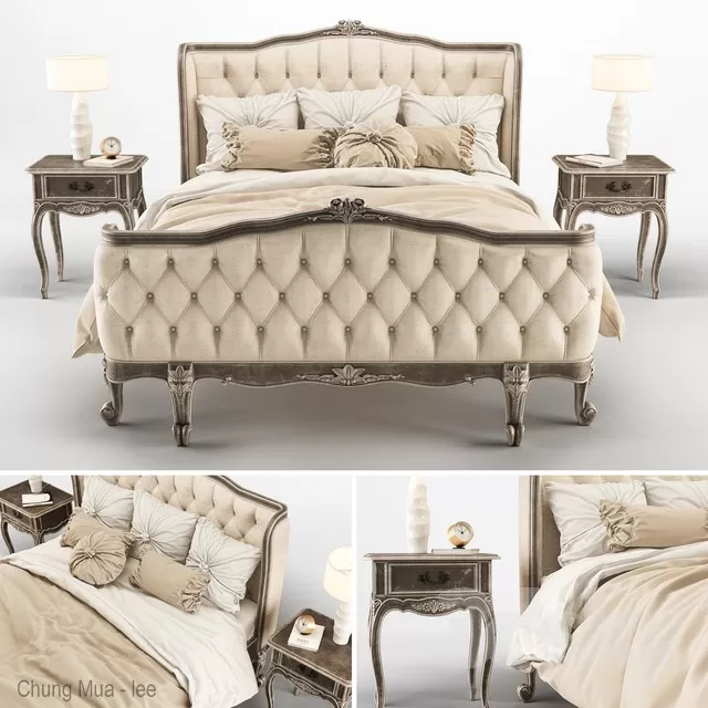 3DSKYFREE – CLASSIC - BED 3DS MAX MODELS