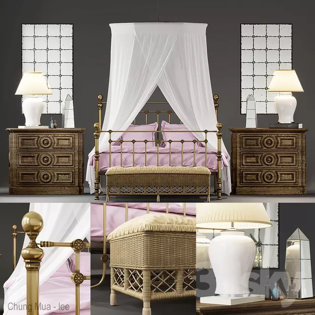 3DSKYFREE – CLASSIC - BED 3DS MAX MODELS