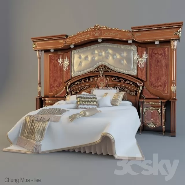 3DSKYFREE – CLASSIC - BED 3DS MAX MODELS
