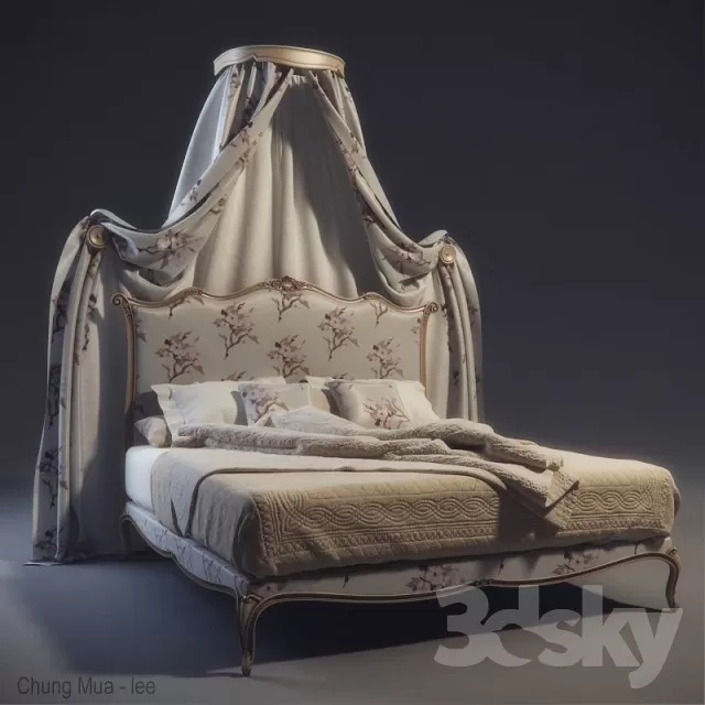 3DSKYFREE – CLASSIC - BED 3DS MAX MODELS