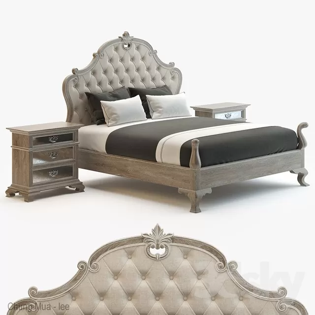 3DSKYFREE – CLASSIC - BED 3DS MAX MODELS