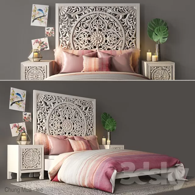 3DSKYFREE – CLASSIC - BED 3DS MAX MODELS