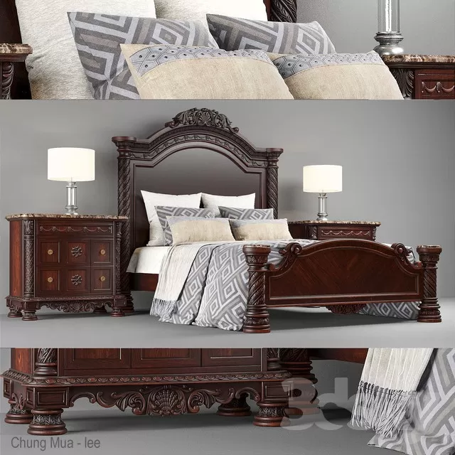 3DSKYFREE – CLASSIC - BED 3DS MAX MODELS