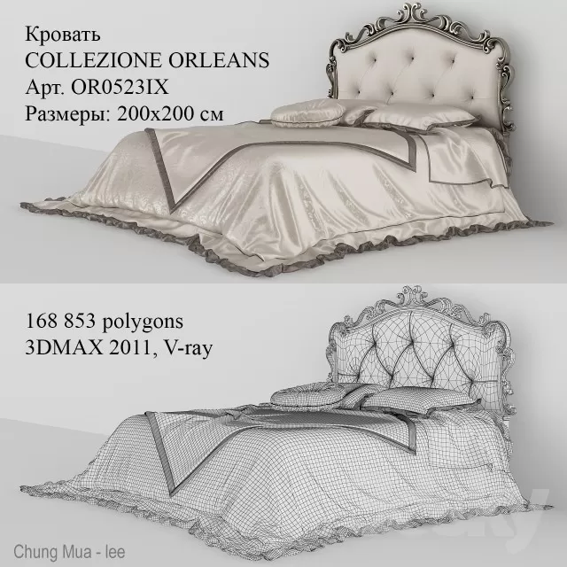 3DSKYFREE – CLASSIC - BED 3DS MAX MODELS