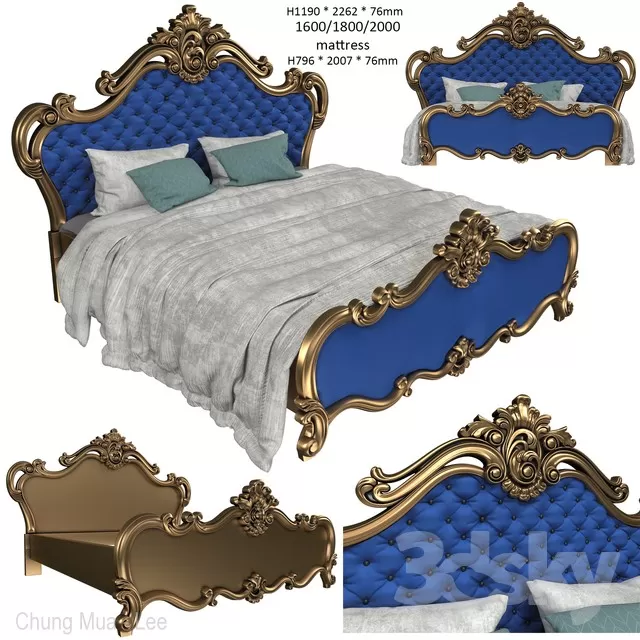 3DSKYFREE – CLASSIC - BED 3DS MAX MODELS