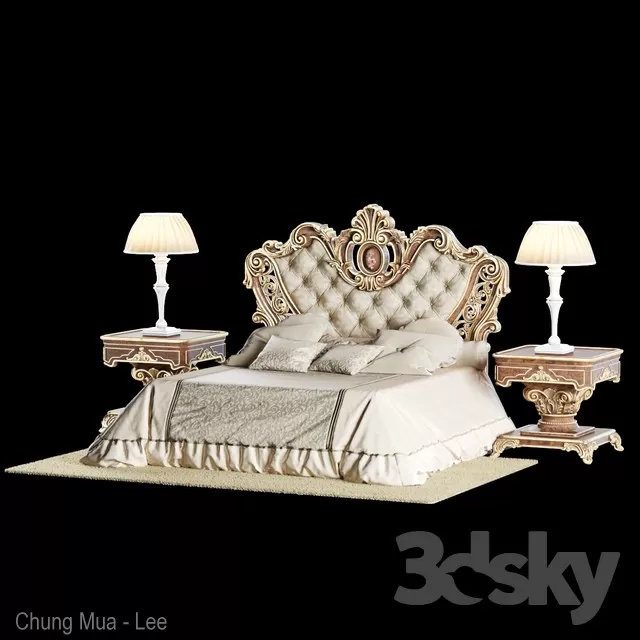 3DSKYFREE – CLASSIC - BED 3DS MAX MODELS