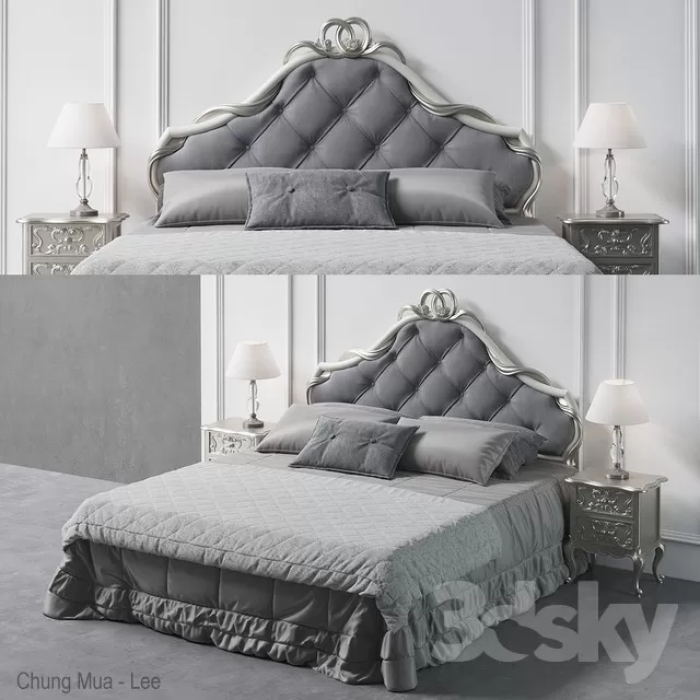 3DSKYFREE – CLASSIC - BED 3DS MAX MODELS