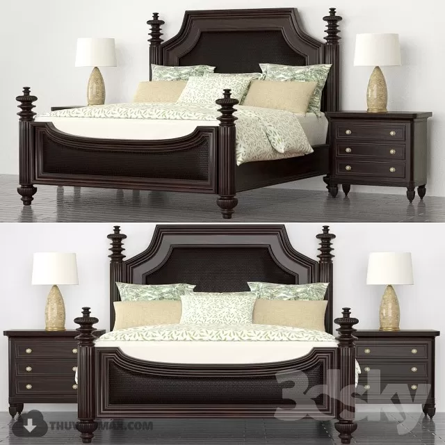 3DSKYFREE – CLASSIC - BED 3DS MAX MODELS