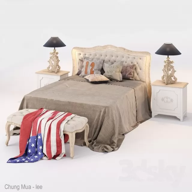3DSKYFREE – CLASSIC - BED 3DS MAX MODELS