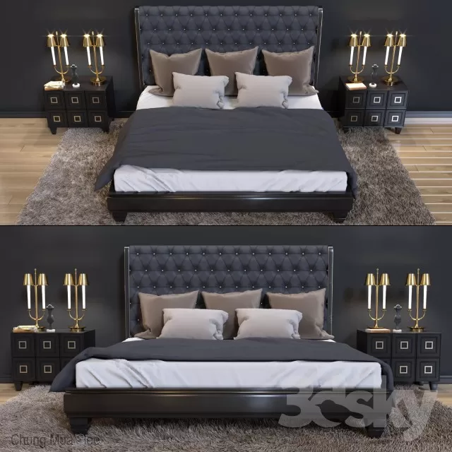 3DSKYFREE – CLASSIC - BED 3DS MAX MODELS