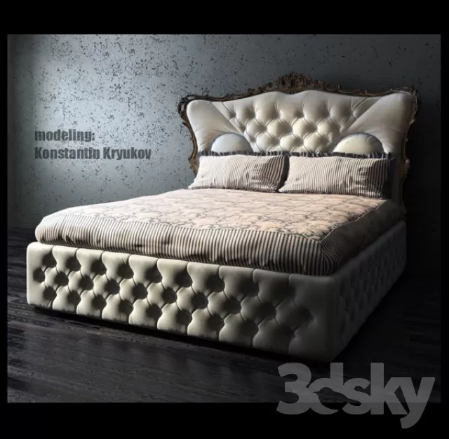 3DSKYFREE – CLASSIC - BED 3DS MAX MODELS