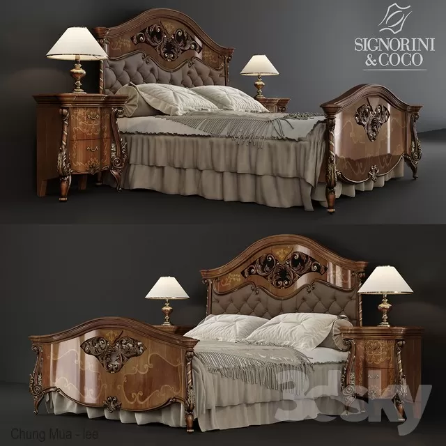 3DSKYFREE – CLASSIC - BED 3DS MAX MODELS